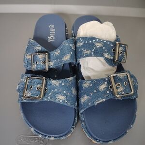 Rogue Kids Denim Blue Sandals with Buckles